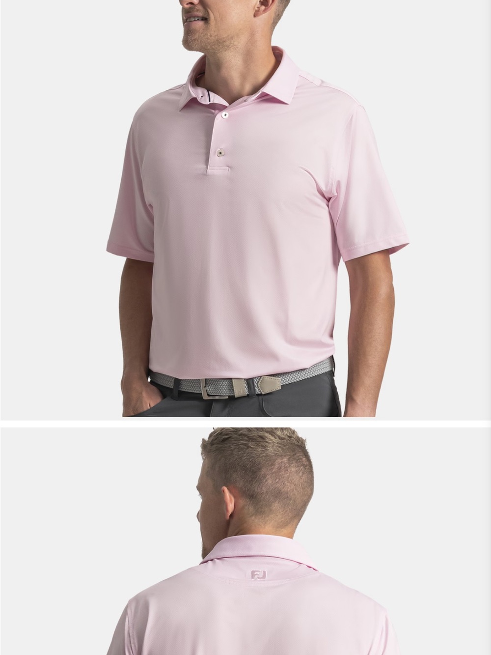 FootJoy Men's Light Pink Performance Golf Polo